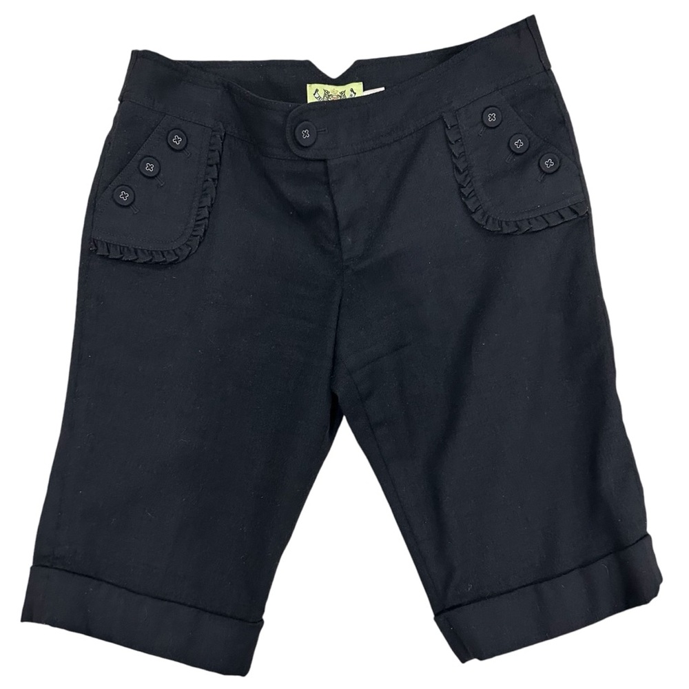 Juicy Couture Vintage Black Wool Cashmere Long Shorts Size 10